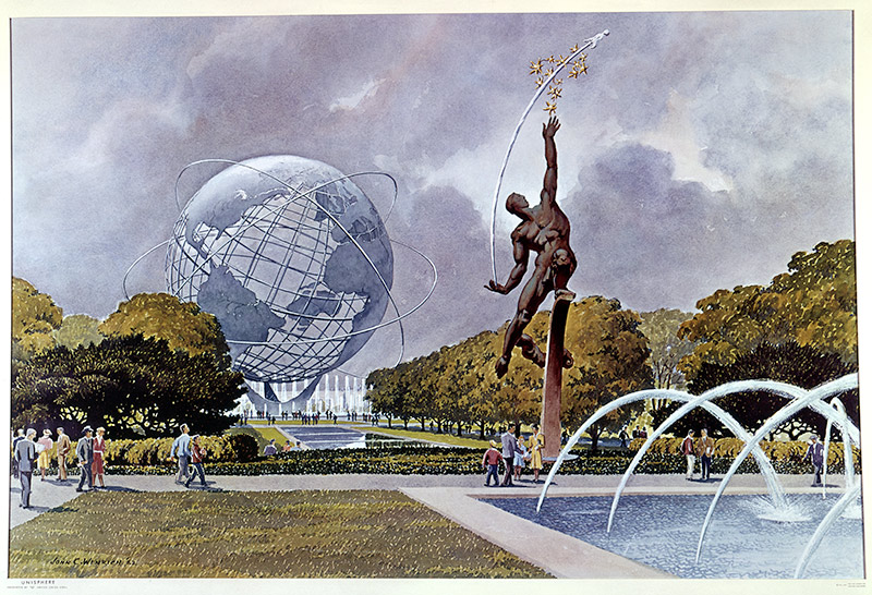 1962 concept painting of the Main Mall - Building the 1964-65 New York ...