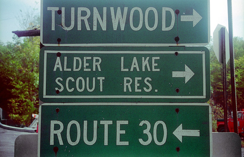 Alder Lake road sign (1998)