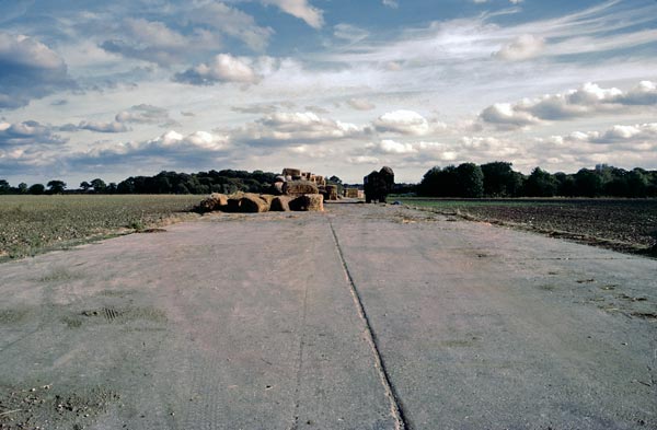 Hay bales on runway