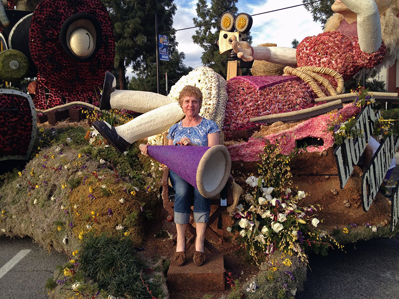 Carol on the float